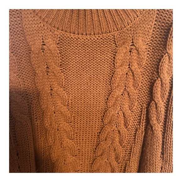 Cozy Cable Knit Crewneck Sweater in Rich Brown - Picture 3 of 8